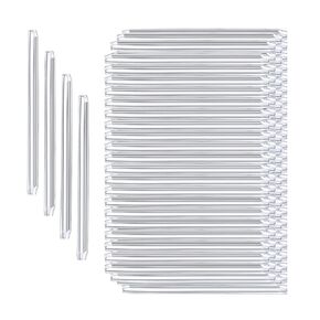 1000 PCS 60mm Fiber Optical Heat Shrinkable Tubes, Fusion Splice Transparent PE Sleeves with Single Stainless Rod for Bare Fiber