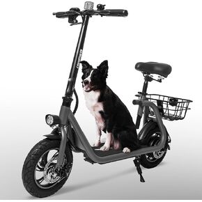 Phantomgogo Commuter R1 - سكوتر كهربائي للبالغين - سكوتر قابل للطي مع مقعد وسلة حمل - محرك بدون فرش بقوة 450 وات 36 فولت - 15 ميل في الساعة 265 رطل أقصى تحميل للدراجات الكهربائية للبالغين
