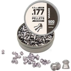 Barra Mule Heavy Domed .177 Cal 4.5mm Pellets, Lead Ammo for Pellet Rifles, Guns and Pistols, 10.03 Grain, 500 Pellets
