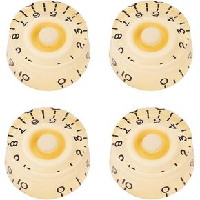 Banworks '60s Guitar Control Knobs 24-Spline Imperial Knobs 2 Tone and 2 Volume 6mm (15/64") Knobs Speed Knobs Top Hat for Gibson Les Paul SG Electric Guitars Pack of 4 JT/XN-08 White