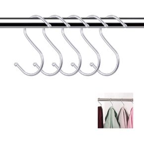 S Hooks Stainless Steel for Home -5 Pcs 1.5 * 2.6 Inch