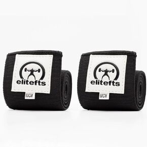 EliteFTS Super Heavy Wrist Wraps Black 60cm - Professional Quality Wrist Support with Heavy Duty Thumb Loop - Best Wrap for Powerlifting Competition, Strength Training, Bodybuilding