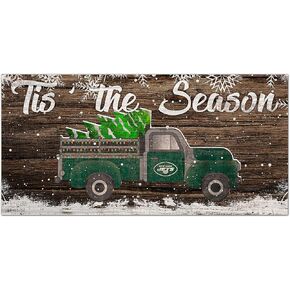 Fan Creations NFL New York Jets Unisex New York Jets Tis The Season Sign, Team Color, 6 x 12