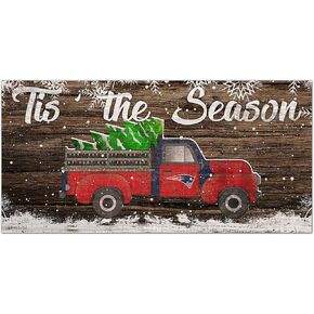 NFL New England Patriots Unisex New England Patriots Tis The Season Sign, Team Color, 6 x 12