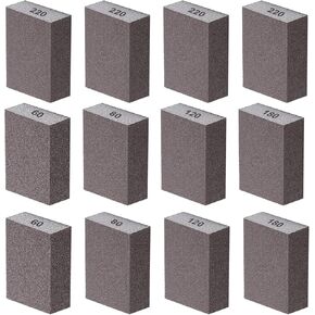 smseace 12 Pack Sanding Blocks 60 80 120 180 220 Grit Drywall Sanding Block Sand Paper for Wood Furniture,Drywall,Metal,Crafts Sanding Block Set Sanding Sponge
