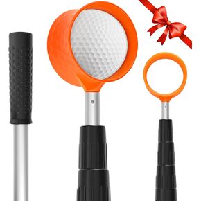 Golf Ball Retriever, 15Ft Golf Ball Retriever Telescopic for Water, Two-Sided Golf Ball Grabber, Stainless Steel Ball Retriever Tool, Golf Accessories Gifts for Men Women