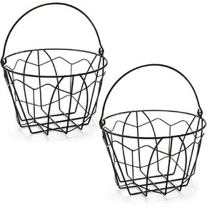 Bekith 2 Pack Golf Ball Basket, Golfball Container with Handle, Golf Ball Metal Bucket, Holds 60 Balls (Golf Balls are Excluded)