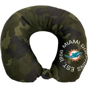 Pegasus Home Fashions NFL Dolphins Camo Memory Foam Travel Pillow