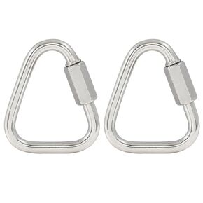 M6 Delta Quick Links Triangle 1/4 Inch, 2 Pcs 316 Stainless Steel Triangle Locking Quick Connector, Quick Link Chain Heavy Duty Chain Connector - 992lbs Capacity