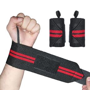 Wrist Wraps for Men and Women, 16 Inch, Wrist Support for workouts, Strength Training, Powerlifting & Bodybuilding, Brace Your Wrists to Push Heavier & Avoid Injury, Black, Dark Red