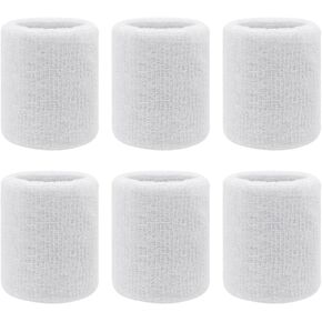 GSHLLO 6 Pcs Tennis Wrist Sweat Bands Moisture Wicking Sweatbands Breathable Football Wrist Bands Sport Wrist Band Bracelets Soft Wrist Wraps for Athletic Running