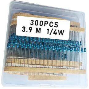 3.9M 1/4W, 3.9M 1/4W, 3.9M ohm, 3.9M 1/4W, 3.9Mresistor, 3.9M ohm resistor, 3.9M ohm Metal resistor, 3.9M Metal Film resistors 1/4w(0.25w) 1% tolerance 0.01 MF Metal Film Fixed Resistor 300 pcs