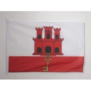 Gibraltar NAUTICAL Flag 18'' x 12'' - Gibraltarian flags 30 x 45 cm - Banner 12x18 in for boat - AZ FLAG