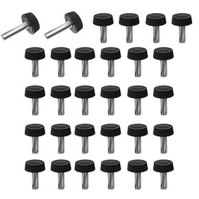 M5*10mm Knurled Thumb Screws, Metric Male Thread Grip Knobs, Carbon Steel Hand Bolts, Black Fasteners for Furniture, Electronic, Machine, Pack of 30