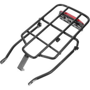 Durable Metal Rear Bike Rack for Backseat Hollow Design Bicycle Rear Rack Mountain Bike Rear Seat Frame Stable Support for Cargo and Accessories