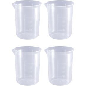 8Pcs 3.4 Oz Transparent Lab Measuring Cup 100ml Liquid Measuring Plastic Graduated Beaker Transparent for Lab Kitchen liquids (8pcs-100ml/3.4oz)