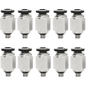 Baomain Straight Pneumatic Fitting M5 PT Male Thread 4mm Push in Connector for PETF Tube Pack of 10