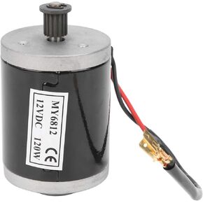 Joyzan Electric Brushed Motor, 12V Motor MY6812 120W Small Electric Scooter High Speed Brushed Motor with Belt Pulley Aluminum Alloy Material Electric Scooter Accessory