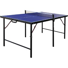 Hathaway BG2305 Crossover 60-in Folding Portable Table Tennis Table – Perfect Small Space Solution, Blue, 60"