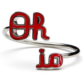 Stone Armory Ohio State Buckeye Jewelry for Women - Script Oh-io Ring - Hypoallergenic and Adjustable Sizes 5-12 - Ohio State Rings for Women