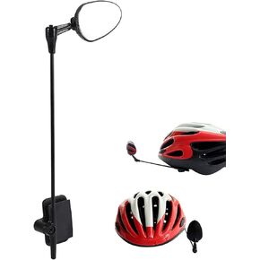 ABS Helmet Rear Cycling Safety Rear View Mirror Cycling Rear View Mirror 60 Degrees Adjustable Mirror Wearable for Mountain Safety