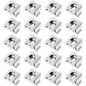 20pcs M8 Cage Nuts 304 Stainless Steel Nuts Assembly Kit for Network Cabinets Server Cabinets Electronics Casings Racks Silver