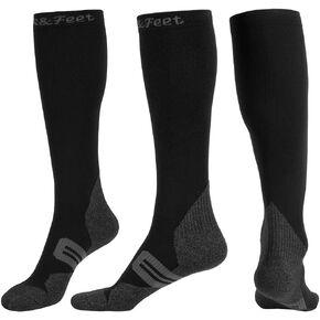 Toes&Feet Men's and Women's Anti Odor Quick Dry Compression(20-30mmHg) Running Socks Graduated Stocking