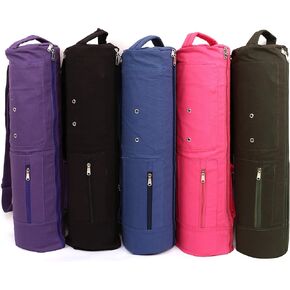 KD Yoga Bag MAT Cover Full Zip Carry Bag with Multiple Pockets Storage Area Adjustable Strap - Grey