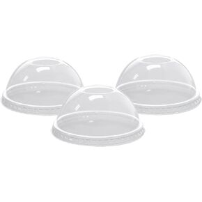 Clear PET Dome Straw Slot Lid, 98mm Diameter, (Case of 1000 Count)