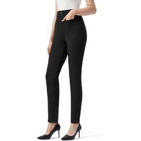 AFITNE Women's Yoga Dress Pants High Waisted Pull On Straight Leg Pants Stretchy Casual Business Work Slacks with Pockets