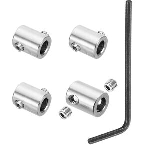 PATIKIL 5mm Hole Wire Rope Clips Set, 4 Set 304 Stainless Steel Double Holes Lock Cable Clamps Clip with M5 Hexagon Screws Spanner for Cable Fitting, Silver 10x12mm