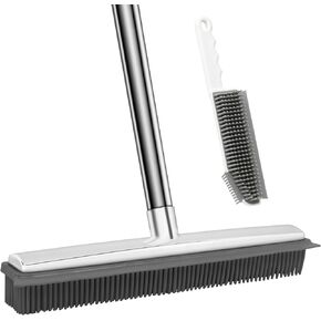Loonpon Broom with Dustpan Combo Set,43inch Long Handle Stiff Broom Dust pan, for Garage Kitchen Room Office Lobby