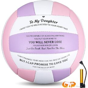 Senior Volleyball Gifts for Daughter Stepdaughter Women Volley Lite Volleyball, Soft Touch Molten Pink Volleyball Gifts for Daughter, Volleyballs for Outdoor Indoor Beach Training Practice Volley Ball