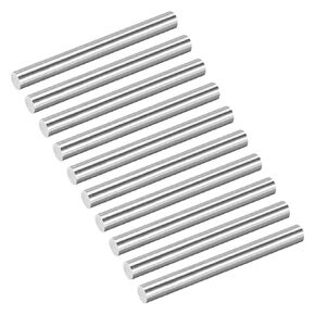 uxcell 10Pcs 304 Stainless Steel Rods, 4mm x 51mm Metal Solid Shaft Round Rod Lathe Bar Stock for Model Plane Cars Ship DIY Craft Metal Working