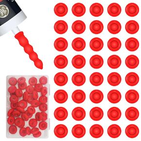 40 Pack Caulk Cap for Seal Caulking Tubes Caulk Saver Caps for Sealing and Preserving Open Caulking Tube Caps Caulk Sealer Saver Caulking Tube Covers Tube Caps (Red)