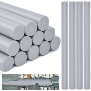 Leyndo 12 Pcs 2 Inch Diameter x 25.4 inches Long Backer Rod Closed Cell Caulking Filler Rope Concrete Crack Filler Expansion Joint Strips Caulk Saver Foam for Joints Crack Filling(Gray)