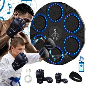 Music Boxing Machine,Wall-Mounted Music Boxing Machine for Adults and Kids with 2 Pairs Boxing Gloves and Hair Band, Interactive Boxing Target Workout Equipment for Home, Gym, and Office in Saudi Arabia