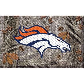 FANMATS 18955 Denver Broncos Rubber Scraper Door Mat, Camo Color