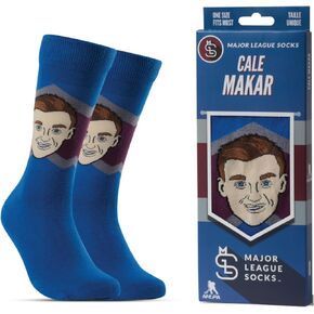 Major League Socks - NHL Colorado Avalanche - Various Players - Hockey Fan Holiday Gift Unisex Apparel (Size 7-13)