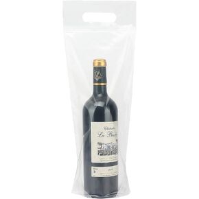 50 pack - Wine to go doggy Bag Carryout Adhesive Seal Tamper Proof Travel Bags for Restaurants, Bars, and Dinner Parties