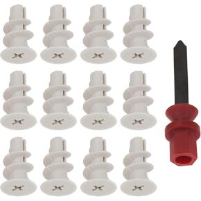 250pcs Plasterboard Dowels Fixings Self-Drilling Nylon Plugs Drywall Anchors Srew Size Ø 5-6mm for Furniture Shelfs with Tools