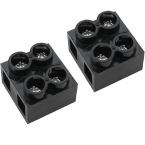 2 PCS 500V 60A 2 Position Double Row Screw Terminal Block Electrical Terminal Block for Distribution Box Electric Cabinet Electric Meter Box Black in Kuwait