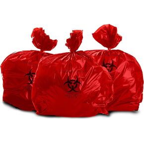Bulk Priced Heavy Duty Biohazard Bags by The Roll (10 Gallon) (25 Bags)