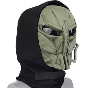 Tactical Mask Balaclava Mask Full face Protection Transparent Goggles Adjustable Skull Mask ,for Halloween Role Playing