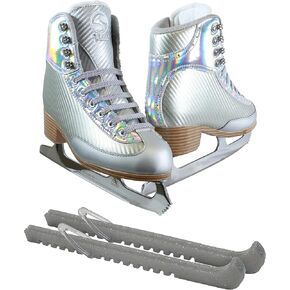 Jackson Ultima Softec Elite/Nova Figure Ice Skates for Women/Girls with Mark-II Blades Bundle with Skate Guards, Just Launched 2023