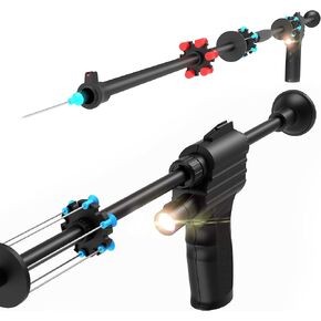 48 Inch Built-in LED Blowgun Aviation Aluminum Ergonomic Grip Reusable Darts LED Illuminator Fiber Optic Sight Portable Case Hunting Self-Defense Shooting. (48 in)