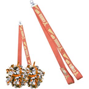 2 PCS Pom Pom Holder for Backpack Cheer, Professional Cheerleader Pom Poms Holder Strap, Cheerleader, Personalized Gold Cheer Print Strap, Cheer Leader Accessories for Teenage Girls' Sports Blue