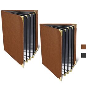 2-Pack Restaurant Menu Covers 8.5 x 11 - Menu Holder 4 Page 8 View, Menu Book Menu Sleeves for Restaurant, Bar, Café
