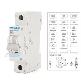 DC 1 Pole Miniature Circuit Breaker, 250V 100Amps, C100 Scene Visualization Custom MCB Thermal Magnetic Trip, 6KA Breaking Capacity DC Disconnect Switch for Solar PV System