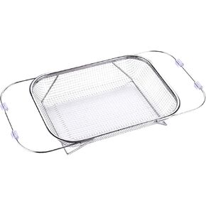 Scalable Drain Basket, 16.3 Inch x 8.3 Inch x 2.55 Inch Stainless Steel Kitchen Sink Strainer for Drain Water (Medium)